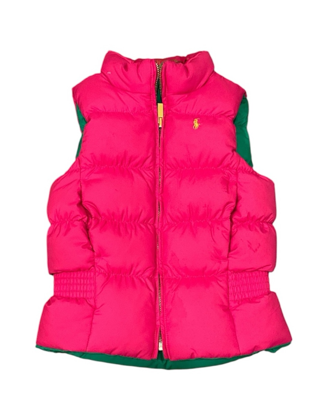 Ralph Lauren Pink/ Green Reversible Puffer Vest